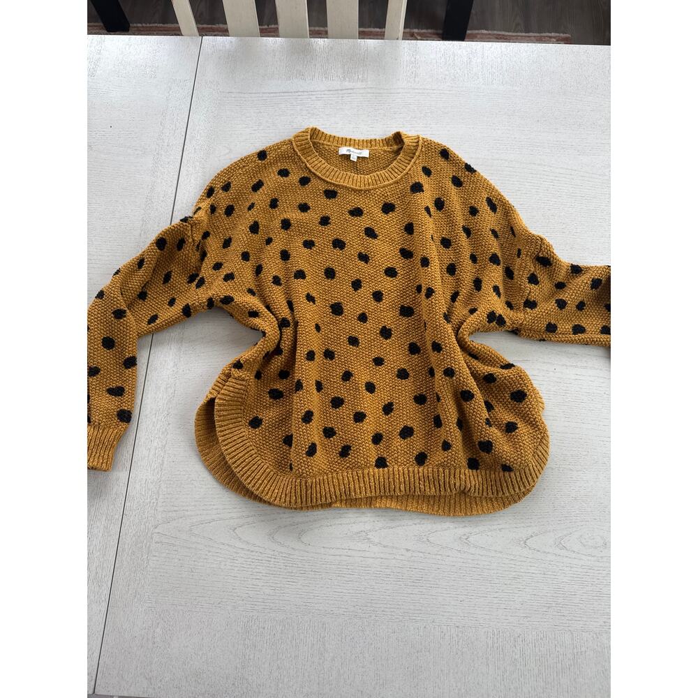 Madewell Painted Spots 100% Cotton Knit Sweater Dark Academia Boho Bohemian (N)